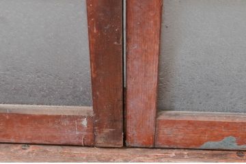 アンティーク建具　レトロな空間作りにおすすめなガラス窓2枚セット(引き戸、ガラス戸)(R-080933)