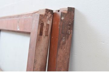 アンティーク建具　レトロな空間作りにおすすめなガラス窓2枚セット(引き戸、ガラス戸)(R-080933)