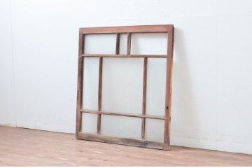 アンティーク建具　大正ロマン　ノスタルジックな雰囲気溢れるガラス窓1枚(引き戸、ガラス戸)(R-080936)