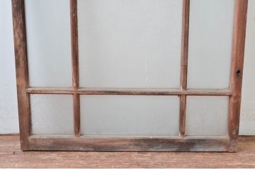 アンティーク建具　大正ロマン　ノスタルジックな雰囲気溢れるガラス窓1枚(引き戸、ガラス戸)(R-080936)