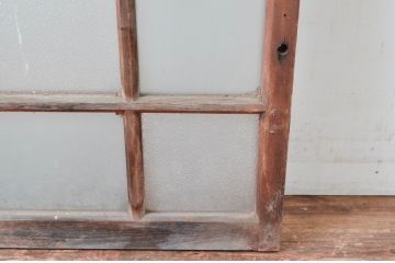 アンティーク建具　大正ロマン　ノスタルジックな雰囲気溢れるガラス窓1枚(引き戸、ガラス戸)(R-080936)