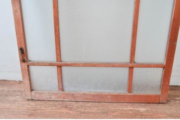 アンティーク建具　大正ロマン　ノスタルジックな雰囲気溢れるガラス窓1枚(引き戸、ガラス戸)(R-080936)