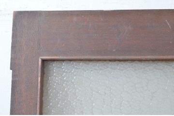 アンティーク建具　レトロな雰囲気漂う親子ドア1対2枚セット (両開きドア、ガラス扉、玄関ドア)(R-080939)