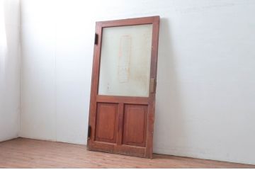 アンティーク建具　レトロな雰囲気を醸し出すガラス扉1枚(木製扉、ドア)(R-080940)