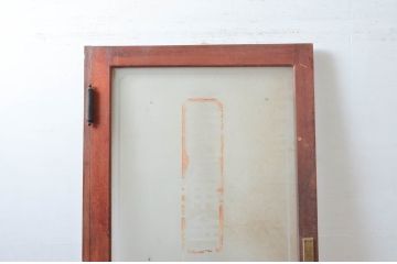 アンティーク建具　レトロな雰囲気を醸し出すガラス扉1枚(木製扉、ドア)(R-080940)