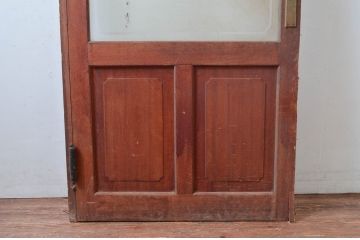 アンティーク建具　レトロな雰囲気を醸し出すガラス扉1枚(木製扉、ドア)(R-080940)