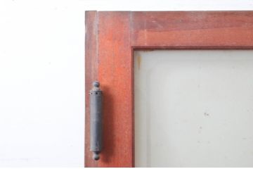 アンティーク建具　レトロな雰囲気を醸し出すガラス扉1枚(木製扉、ドア)(R-080940)