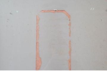 アンティーク建具　レトロな雰囲気を醸し出すガラス扉1枚(木製扉、ドア)(R-080940)