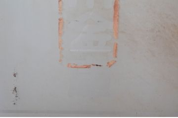 アンティーク建具　レトロな雰囲気を醸し出すガラス扉1枚(木製扉、ドア)(R-080940)