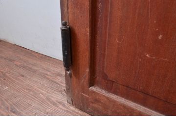 アンティーク建具　レトロな雰囲気を醸し出すガラス扉1枚(木製扉、ドア)(R-080940)