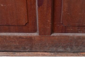 アンティーク建具　レトロな雰囲気を醸し出すガラス扉1枚(木製扉、ドア)(R-080940)
