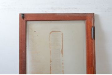 アンティーク建具　レトロな雰囲気を醸し出すガラス扉1枚(木製扉、ドア)(R-080940)
