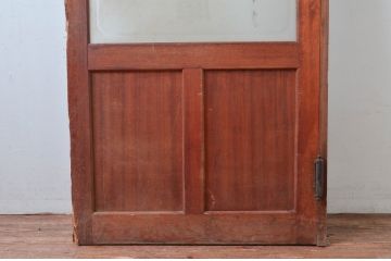 アンティーク建具　レトロな雰囲気を醸し出すガラス扉1枚(木製扉、ドア)(R-080940)