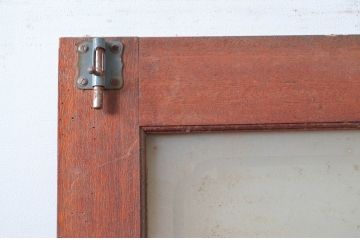 アンティーク建具　レトロな雰囲気を醸し出すガラス扉1枚(木製扉、ドア)(R-080940)