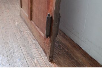 アンティーク建具　レトロな雰囲気を醸し出すガラス扉1枚(木製扉、ドア)(R-080940)