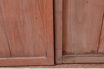 アンティーク建具　上手物!!　凝ったデザインの背の高いガラス窓2枚セット(ガラス戸、引き戸)(R-080941)