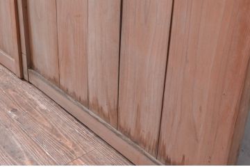アンティーク建具　上手物!!　凝ったデザインの背の高いガラス窓2枚セット(ガラス戸、引き戸)(R-080941)