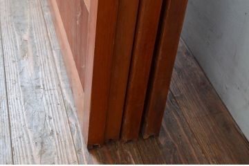アンティーク建具　どこか懐かしい雰囲気漂うモールガラス入りの幅狭ガラス戸4枚セット(引き戸、ガラス戸)(R-080942)