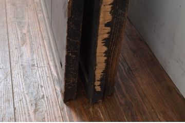 アンティーク建具　懐かしさ漂うガラス入り格子戸3枚セット(ガラス戸、引き戸)(R-080943)