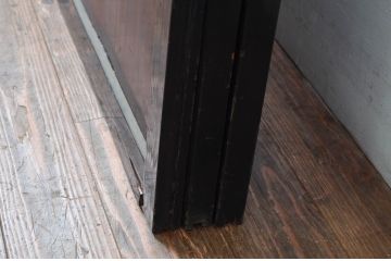 アンティーク建具　北陸産　漆塗り　お部屋のアクセントになるガラス戸3枚セット(引き戸)(R-080946)