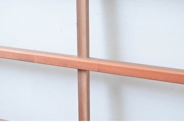 ビンテージ建具　昭和レトロ　花のデザインが魅力のガラス戸2枚セット(引き戸)(R-080948)