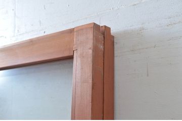 ビンテージ建具　昭和レトロ　花のデザインが魅力のガラス戸2枚セット(引き戸)(R-080948)
