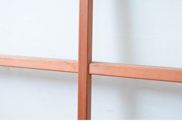 ビンテージ建具　昭和レトロ　花のデザインが魅力のガラス戸2枚セット(引き戸)(R-080948)