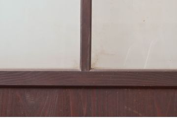 アンティーク建具　古民家インテリアにおすすめのガラス帯戸2枚セット(引き戸、ガラス戸)(R-080949)