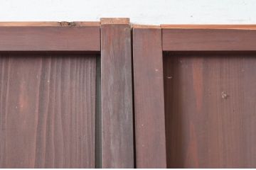 アンティーク建具　古民家インテリアにおすすめのガラス帯戸2枚セット(引き戸、ガラス戸)(R-080949)