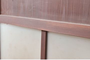 アンティーク建具　古民家インテリアにおすすめのガラス帯戸2枚セット(引き戸、ガラス戸)(R-080949)
