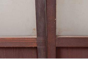 アンティーク建具　古民家インテリアにおすすめのガラス帯戸2枚セット(引き戸、ガラス戸)(R-080949)