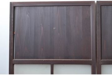 アンティーク建具　古民家インテリアにおすすめのガラス帯戸3枚セット(引き戸、ガラス戸)(R-080950)