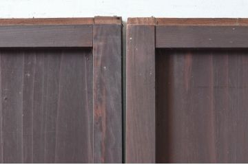 アンティーク建具　古民家インテリアにおすすめのガラス帯戸3枚セット(引き戸、ガラス戸)(R-080950)