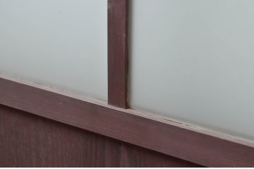 アンティーク建具　古民家インテリアにおすすめのガラス帯戸3枚セット(引き戸、ガラス戸)(R-080950)
