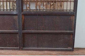 アンティーク建具　長い歴史を刻んだ味わいが魅力的な障子帯戸3枚セット(引き戸、障子戸)(R-080951)
