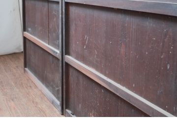 アンティーク建具　長い歴史を刻んだ味わいが魅力的な障子帯戸3枚セット(引き戸、障子戸)(R-080951)