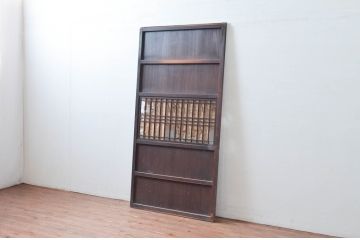 アンティーク建具　長い歴史を刻んだ味わいが魅力的な障子帯戸1枚(引き戸、障子戸)(R-080952)