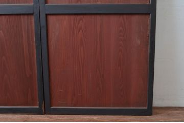 アンティーク建具　古民家風インテリアにおすすめの帯戸2枚セット(板戸、引き戸)(R-080954)