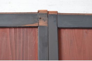 アンティーク建具　古民家風インテリアにおすすめの帯戸2枚セット(板戸、引き戸)(R-080954)
