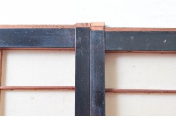 アンティーク建具　和モダンな空間づくりにおすすめなガラス入り障子戸4枚セット(引き戸、ガラス帯戸)(R-080955)