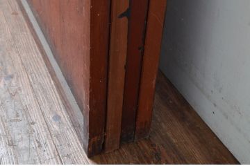アンティーク建具　和モダンな空間づくりにおすすめなガラス入り障子戸4枚セット(引き戸、ガラス帯戸)(R-080955)