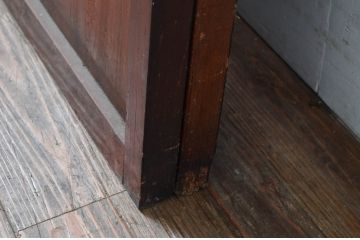 アンティーク建具　和モダンな空間づくりにおすすめなガラス入り障子戸2枚セット(引き戸、ガラス帯戸)(R-080956)