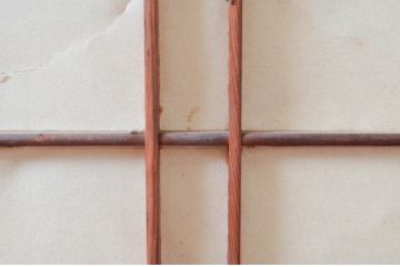 アンティーク建具　古民家インテリアにもおすすめのガラス入り障子戸3枚セット(引き戸、ガラス帯戸)(R-080957)