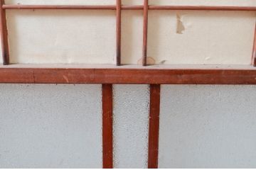 アンティーク建具　古民家インテリアにもおすすめのガラス入り障子戸3枚セット(引き戸、ガラス帯戸)(R-080957)