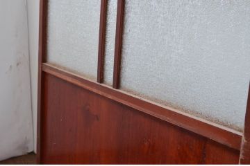 アンティーク建具　古民家インテリアにもおすすめのガラス入り障子戸3枚セット(引き戸、ガラス帯戸)(R-080957)