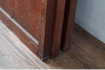 アンティーク建具　古民家インテリアにもおすすめのガラス入り障子戸3枚セット(引き戸、ガラス帯戸)(R-080957)