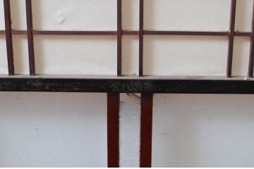 アンティーク建具　古民家インテリアにもおすすめのガラス入り障子戸3枚セット(引き戸、ガラス帯戸)(R-080958)