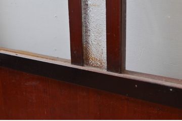 アンティーク建具　古民家インテリアにもおすすめのガラス入り障子戸3枚セット(引き戸、ガラス帯戸)(R-080958)