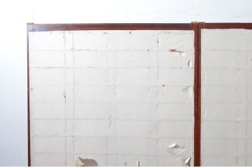 アンティーク建具　古民家インテリアにもおすすめのガラス入り障子戸3枚セット(引き戸、ガラス帯戸)(R-080958)