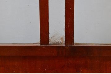 アンティーク建具　古民家インテリアにもおすすめのガラス入り障子戸3枚セット(引き戸、ガラス帯戸)(R-080958)